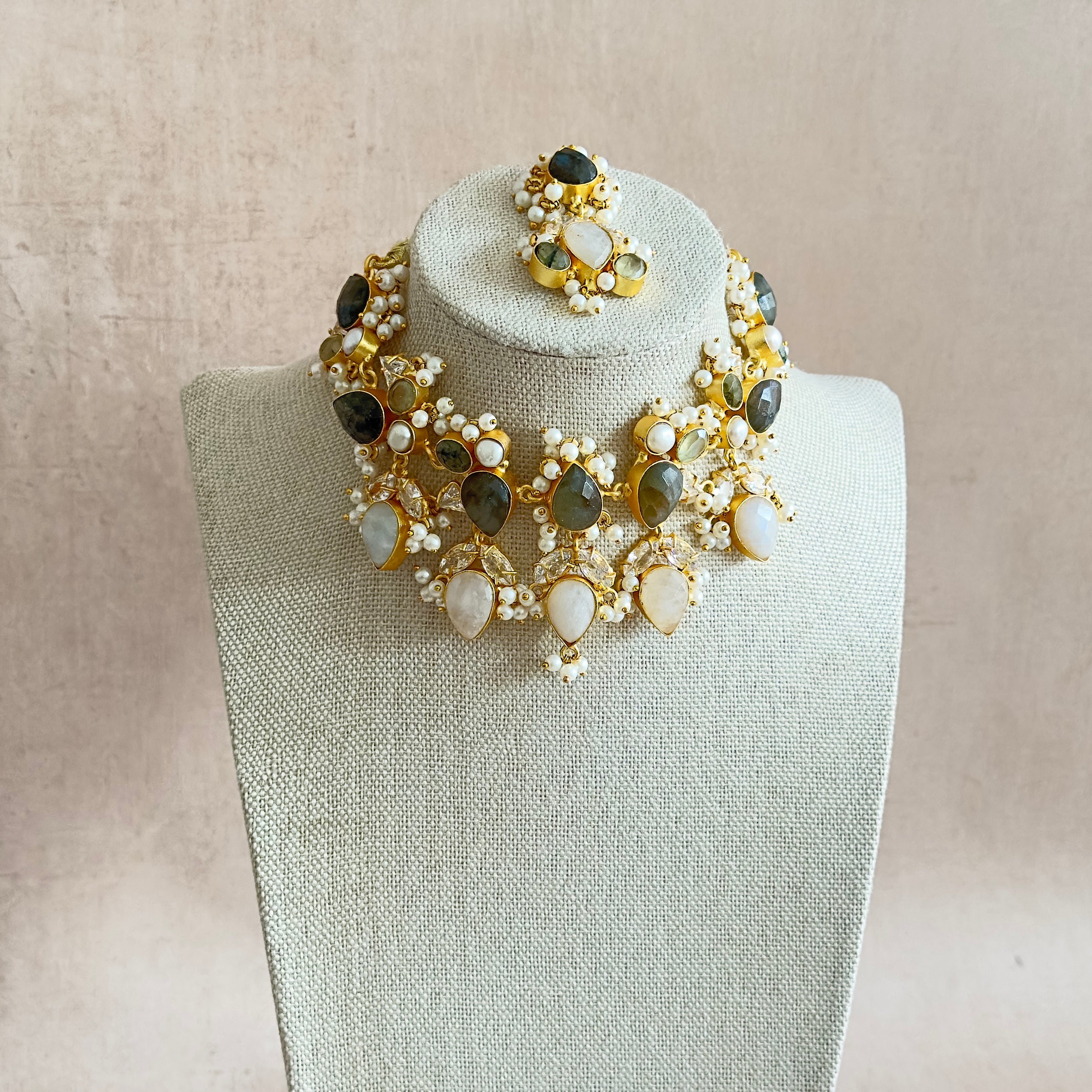 Nawal White Choker Set - Ahseya & Co