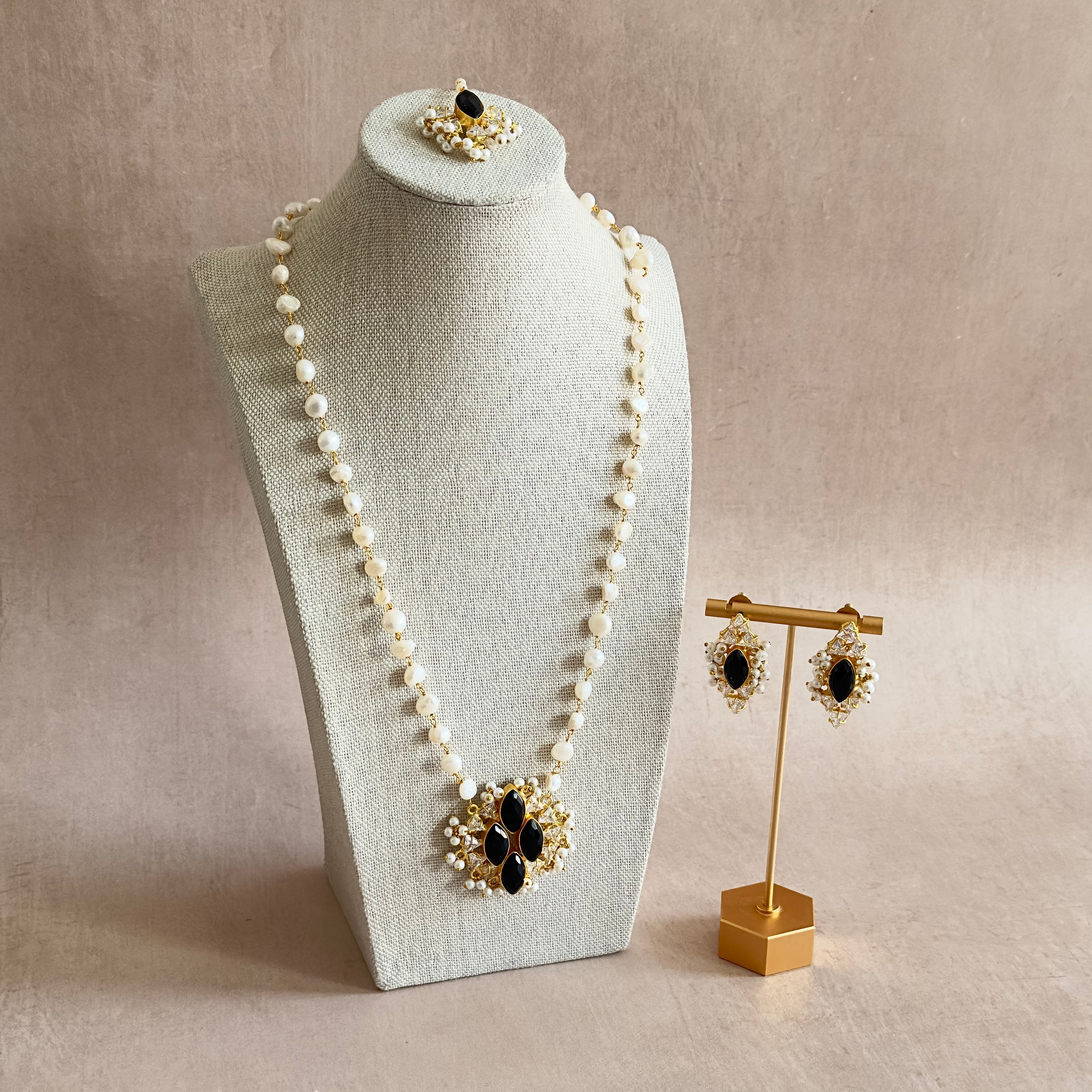 Riyadh Black Pearl Mala Set - Ahseya & Co