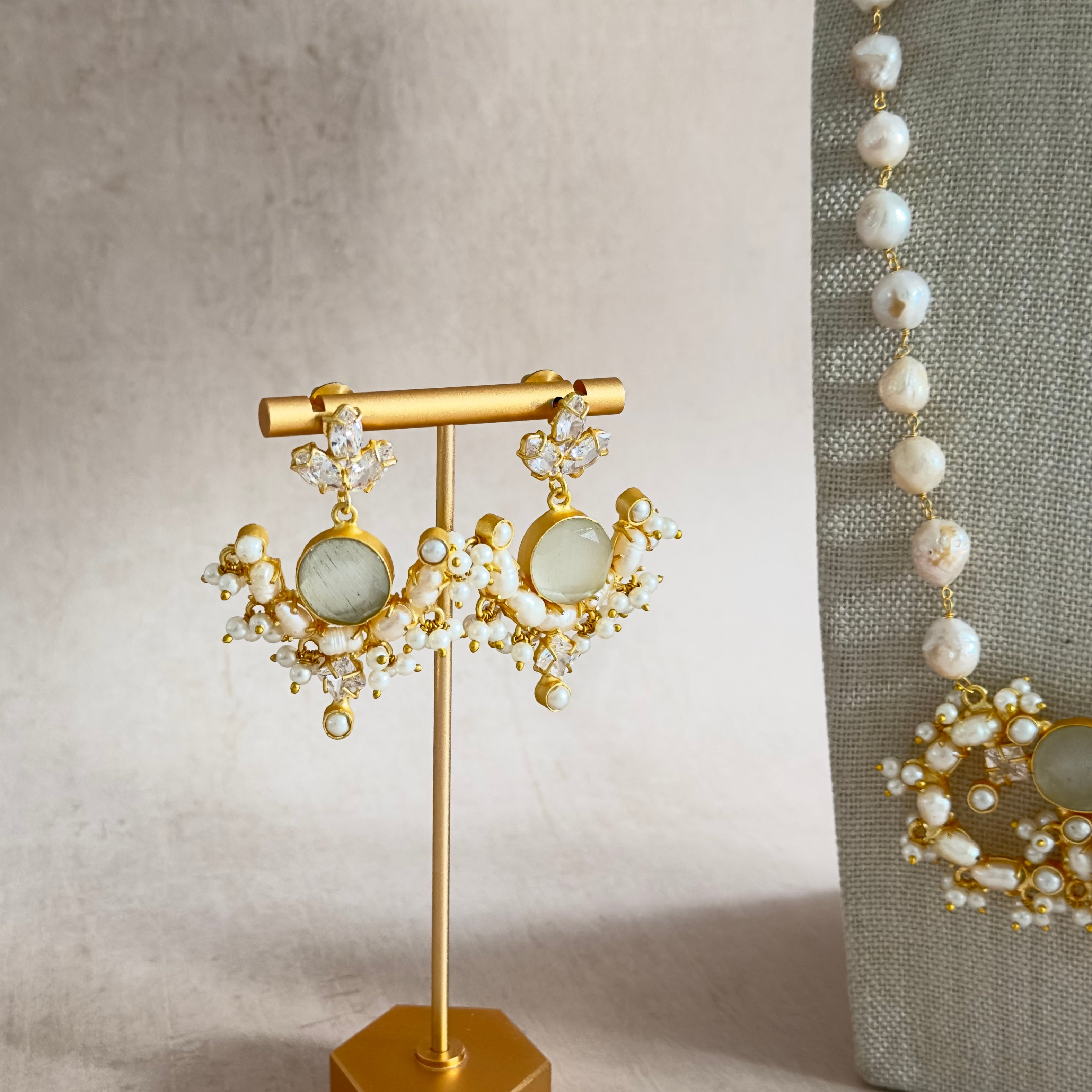 Hayat Grey Pearl Mala Set - Ahseya & Co