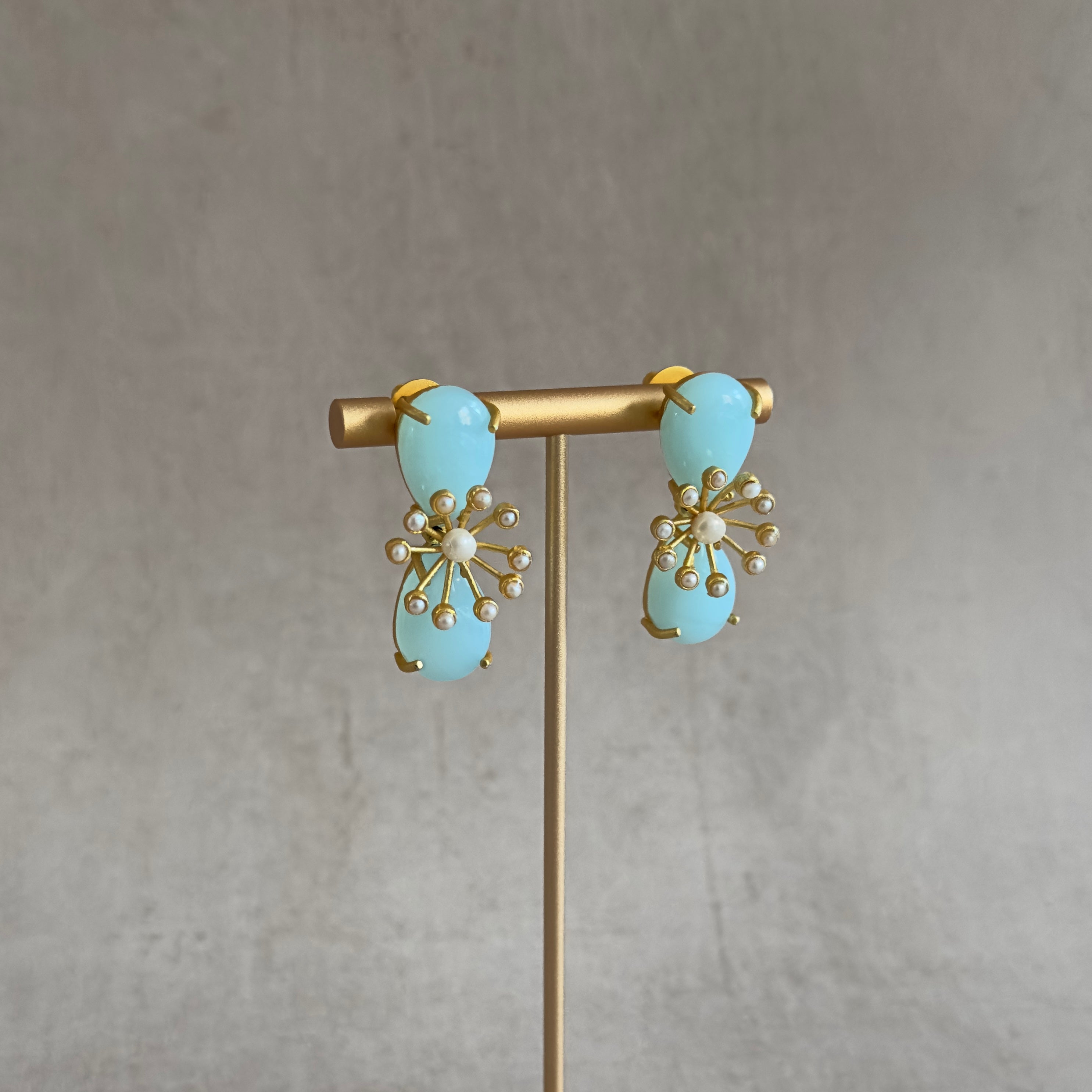 Cassandra Blue Stud Earrings - Ahseya & Co