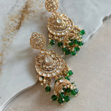 Aman Green Kundan Drop earrings - Ahseya & Co