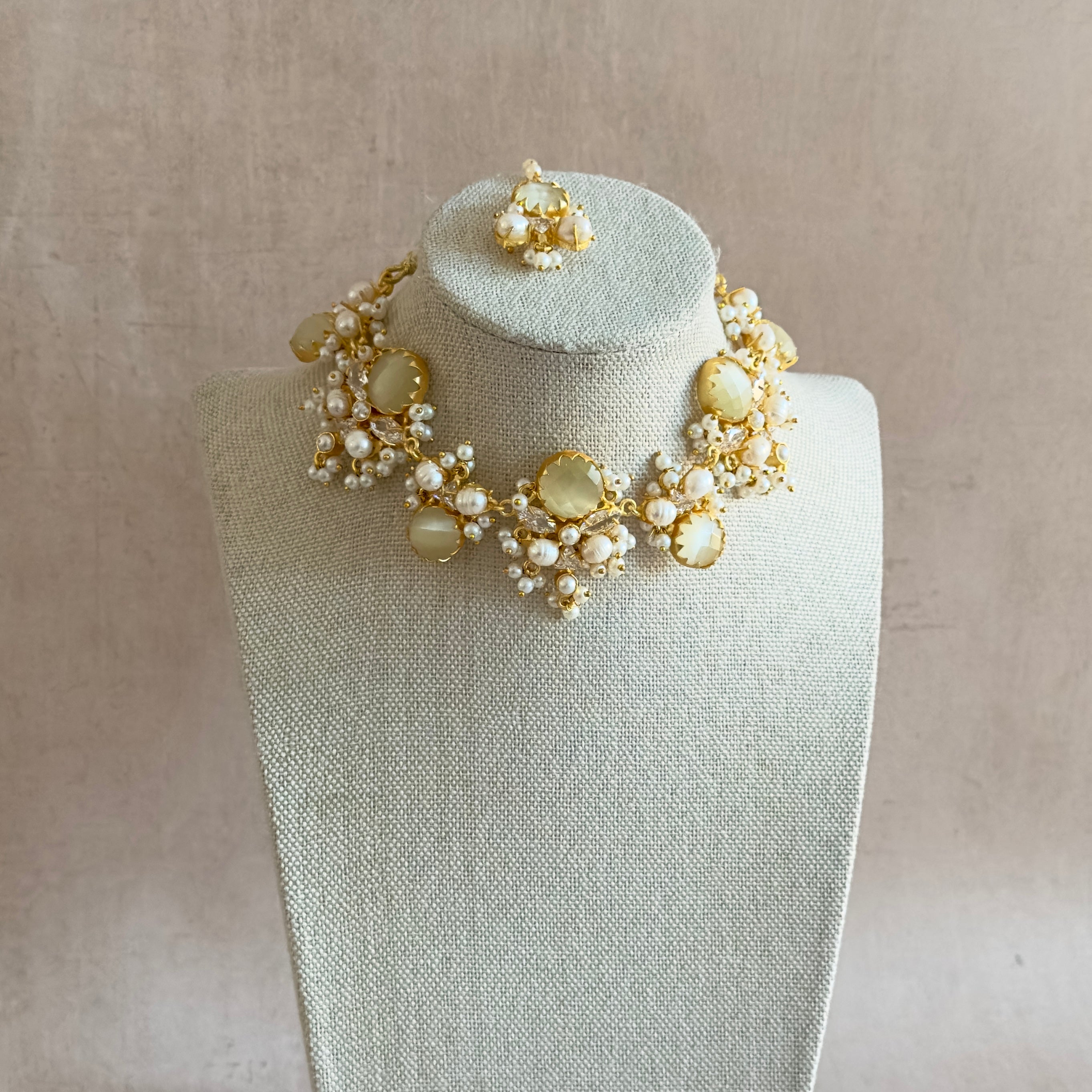 Nadine Grey Pearl Necklace Set - Ahseya & Co