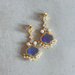 Farida Purple Crystal Drop Earrings - Ahseya & Co