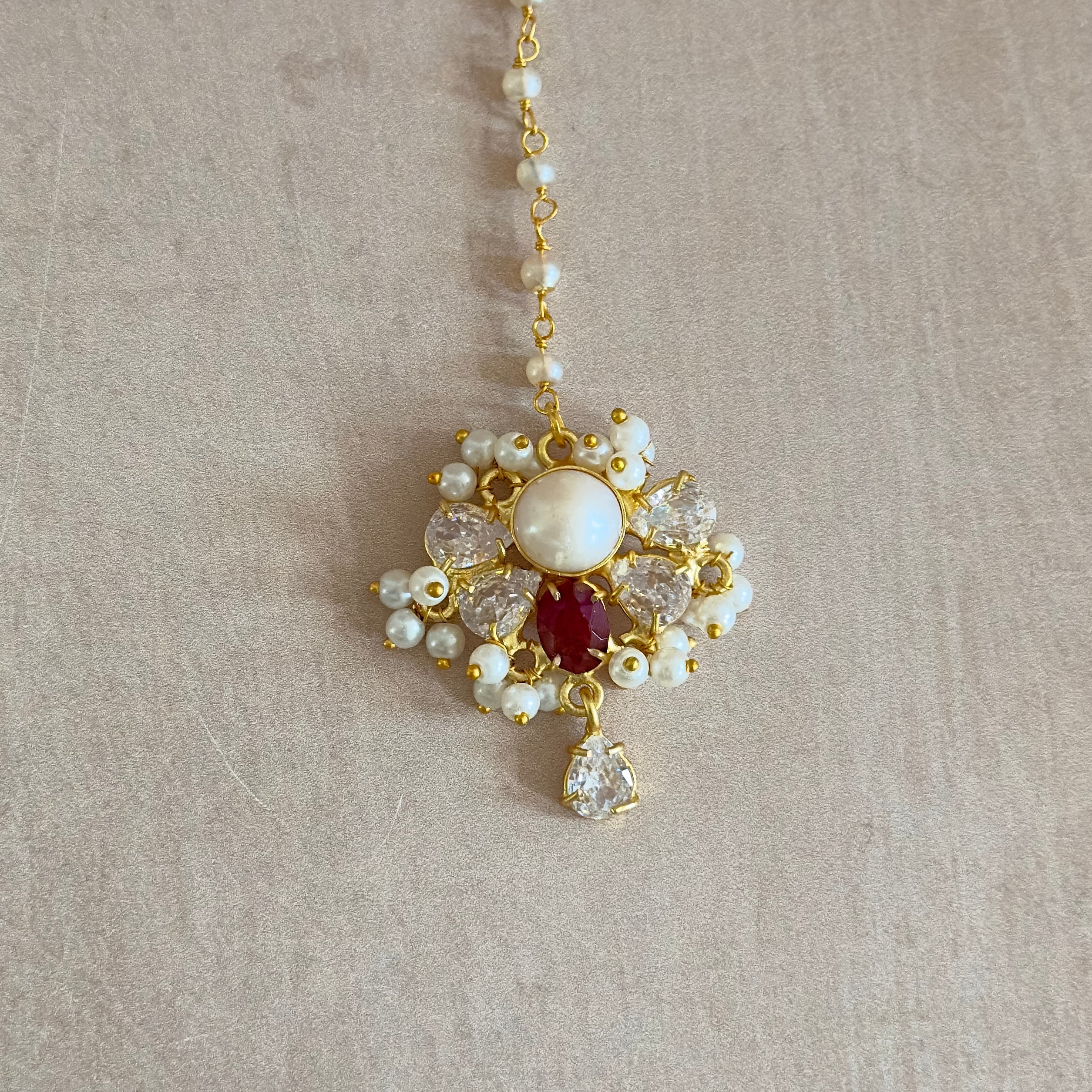 Kiara Fuchsia Pearl Necklace Set - Ahseya & Co