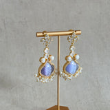Farida Purple Crystal Drop Earrings - Ahseya & Co