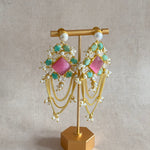 Dina Pink Pearl Drop Earrings - Ahseya & Co