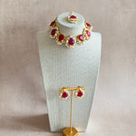 Laurel Fuchsia Crystal Choker Set - Ahseya & Co