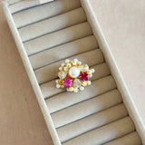 Kiara Fuchsia Pearl Ring - Ahseya & Co