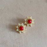 Starry Red Stud Earrings - Ahseya & Co