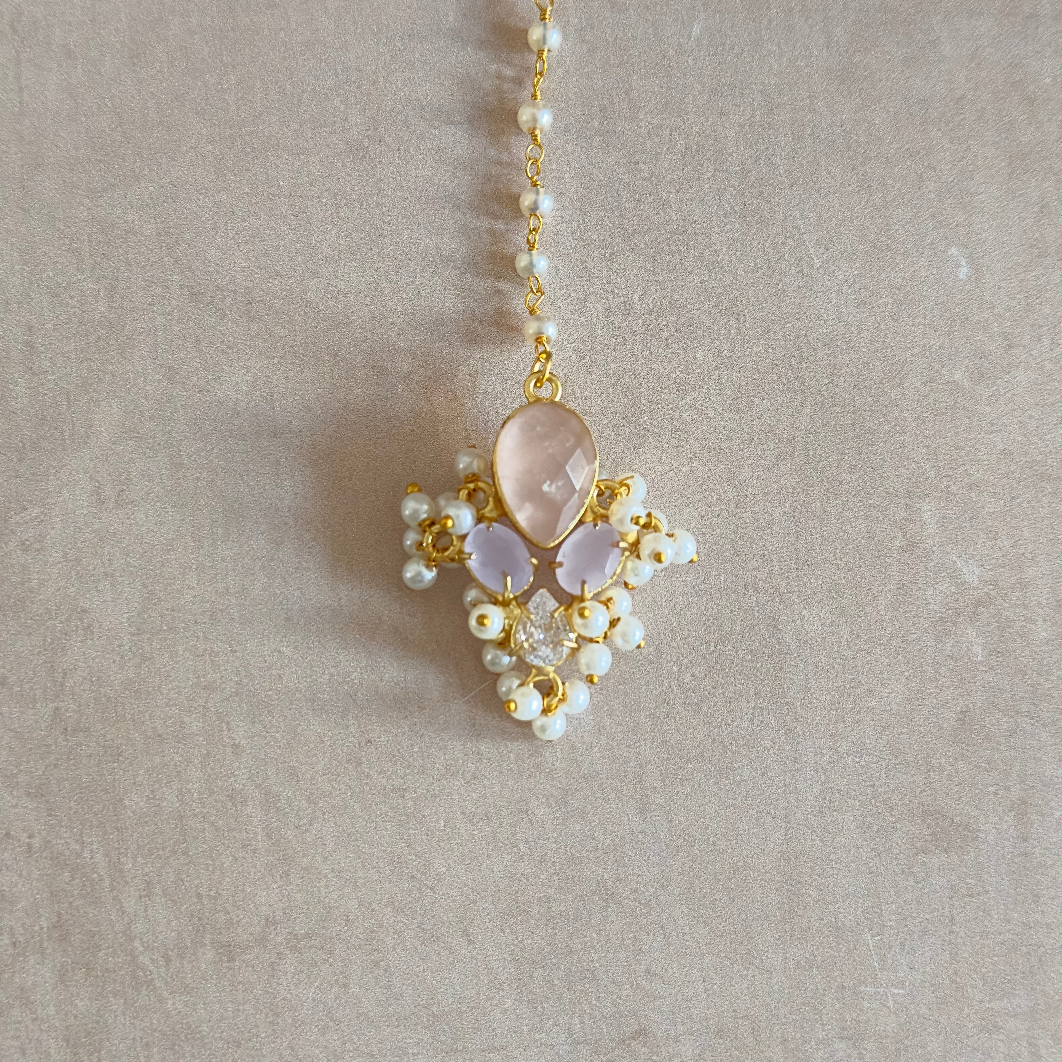 Eliana Pink Pearl Necklace Set - Ahseya & Co