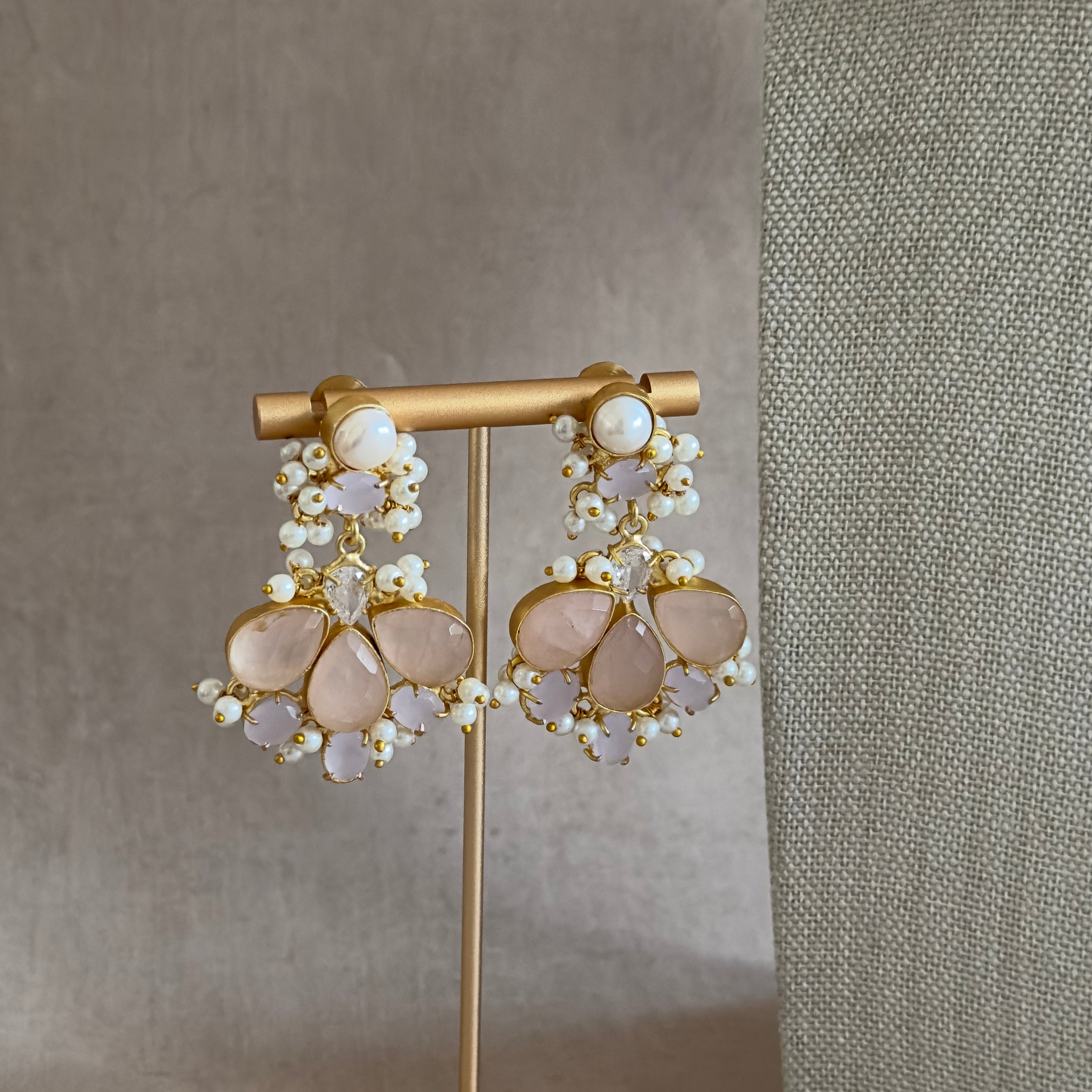 Eliana Pink Pearl Necklace Set - Ahseya & Co