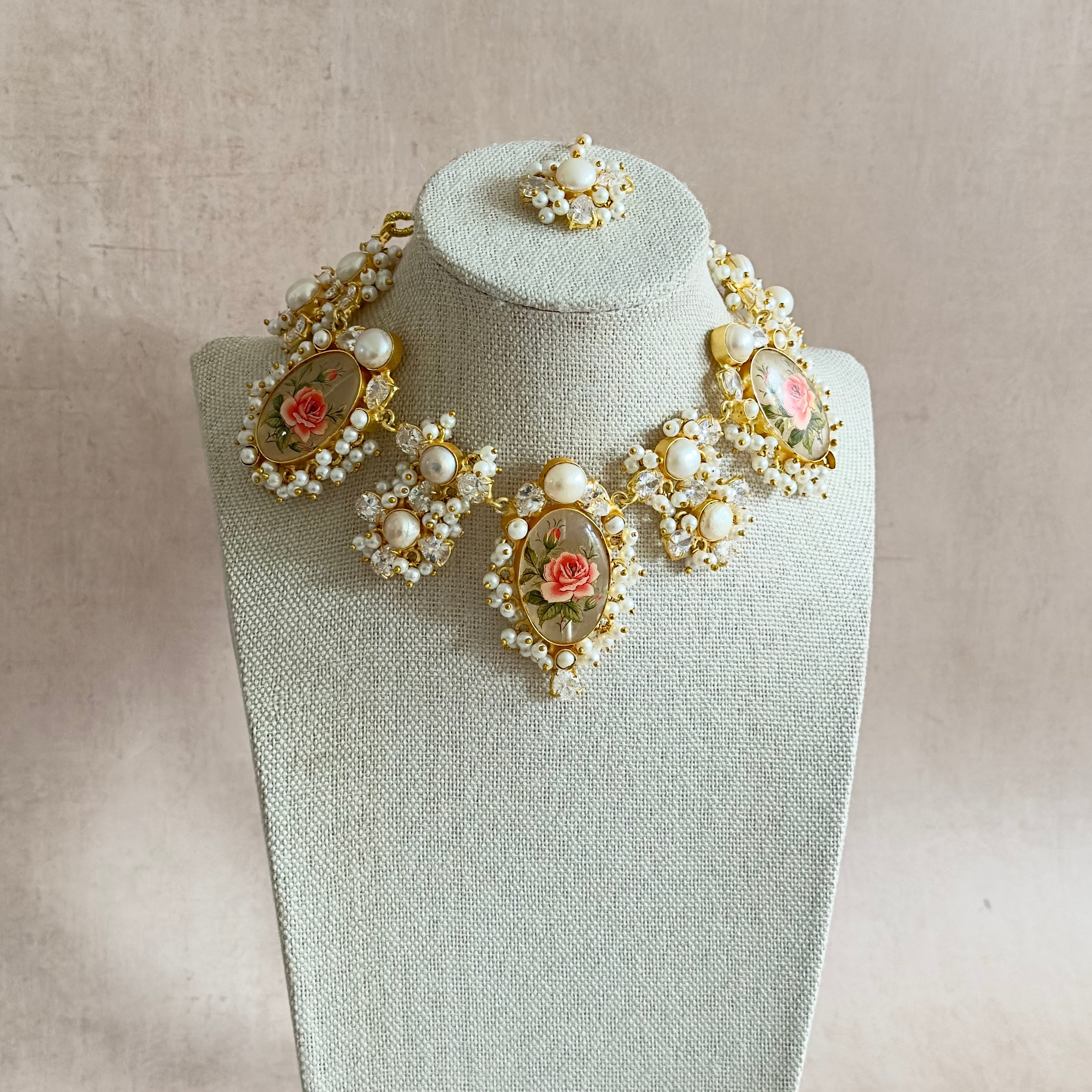 Lavera Floral Pearl Necklace Set - Ahseya & Co