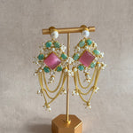 Dina Pink Pearl Drop Earrings - Ahseya & Co