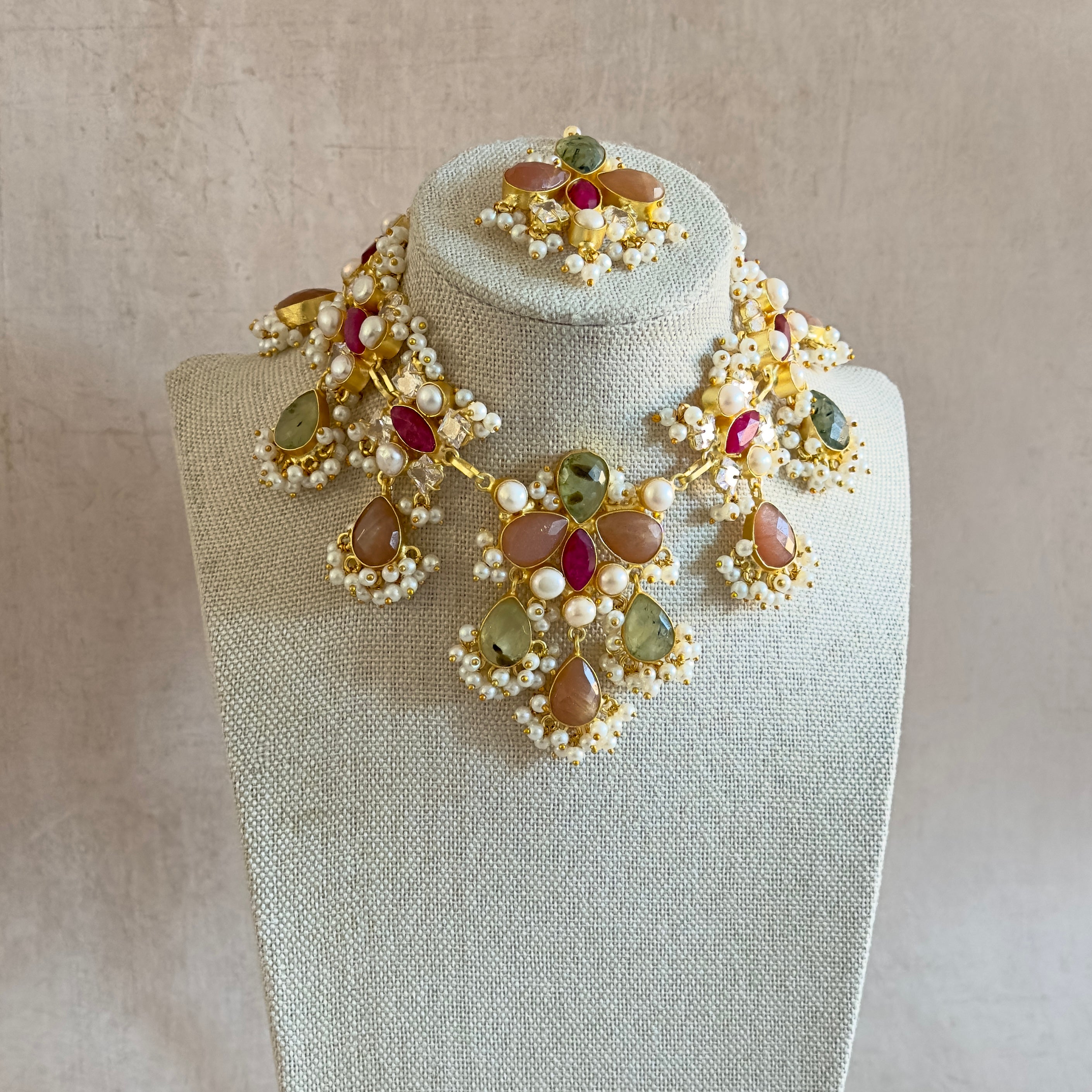 Avaya Peach Necklace Set - Ahseya & Co