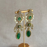 Khaula Green Crystal Drop Earrings - Ahseya & Co