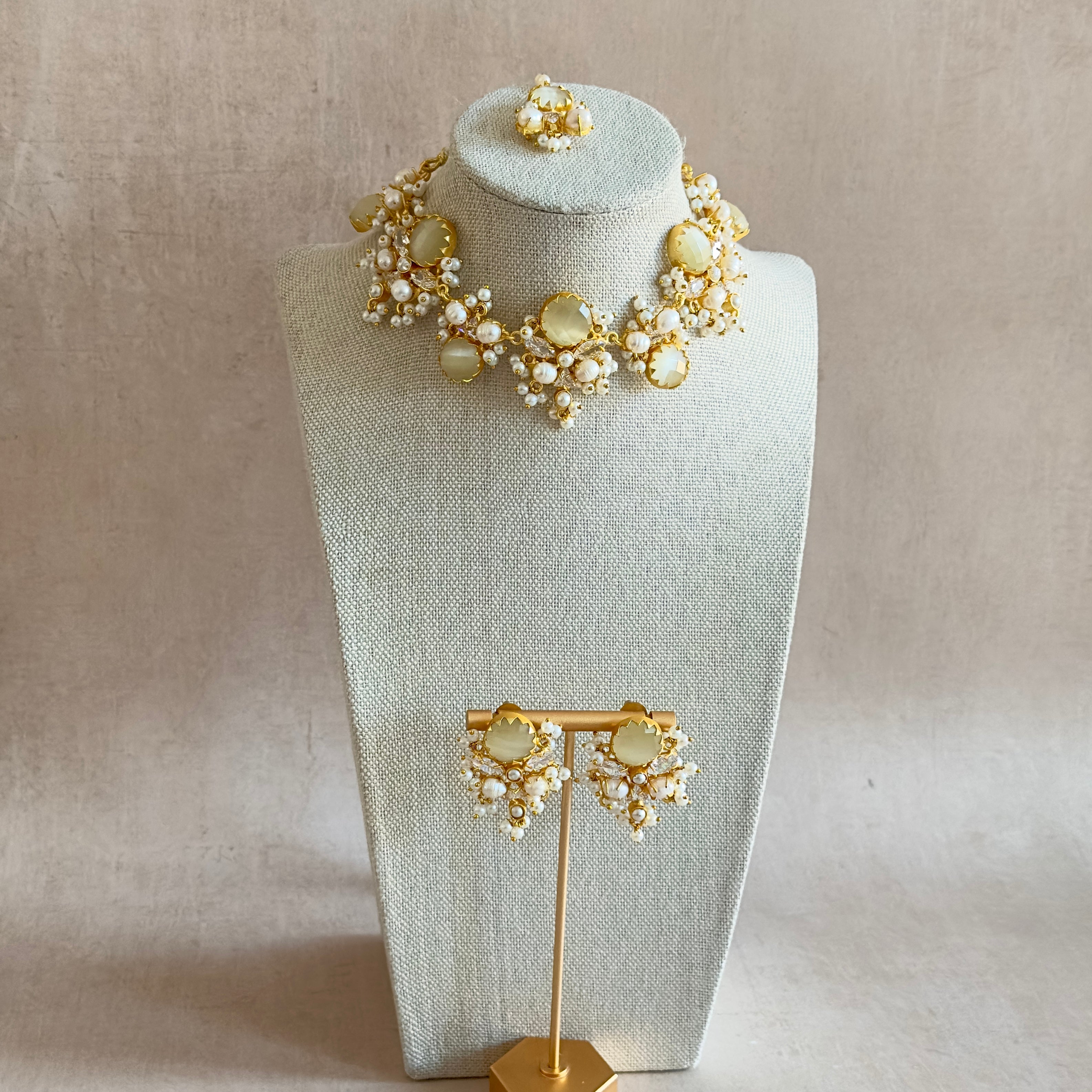 Nadine Grey Pearl Necklace Set - Ahseya & Co