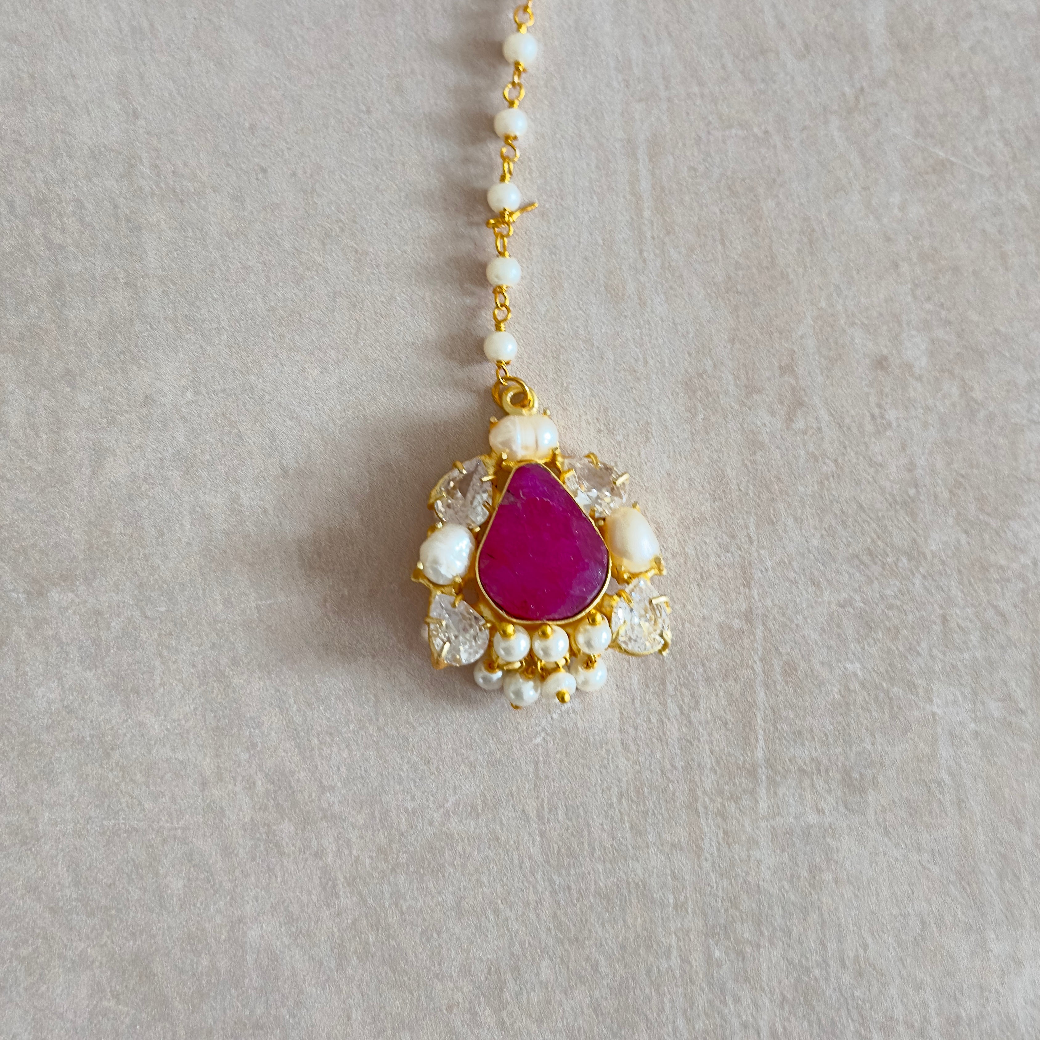 Laurel Fuchsia Crystal Choker Set - Ahseya & Co