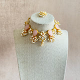 Ivory Pink Crystal Choker Set - Ahseya & Co
