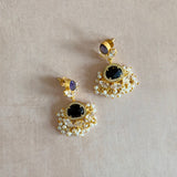 Amali Black Purple Drop Earrings - Ahseya & Co