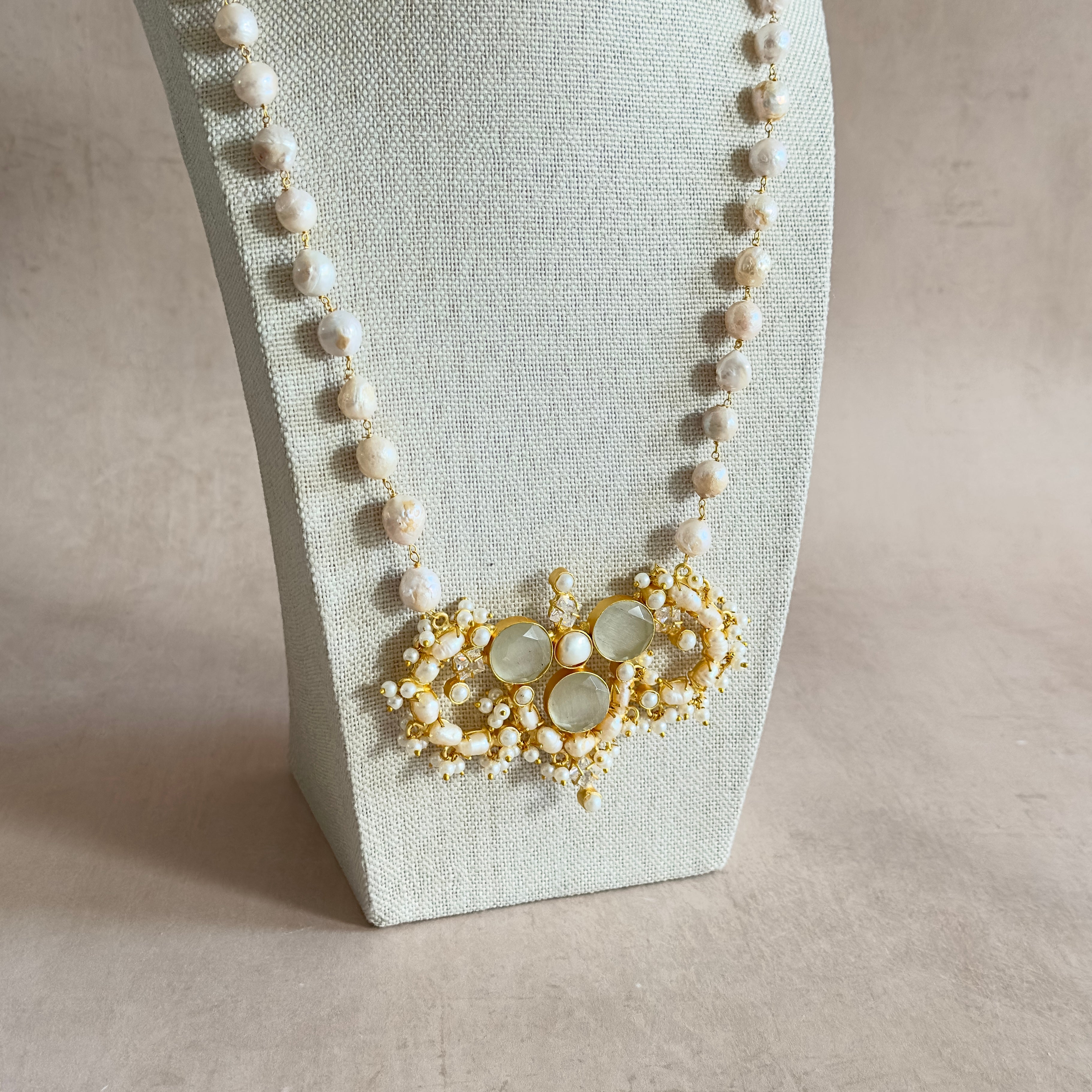 Hayat Grey Pearl Mala Set - Ahseya & Co