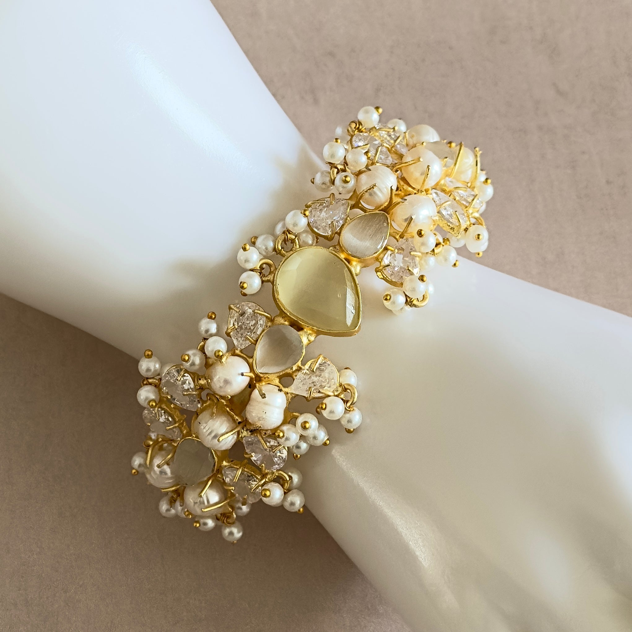 Antonia Grey Cuff Bracelet - Ahseya & Co