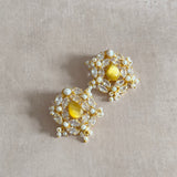 Aria Lemon Crystal Stud Earrings - Ahseya & Co