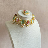 Layali Mint Pink Choker Set - Ahseya & Co