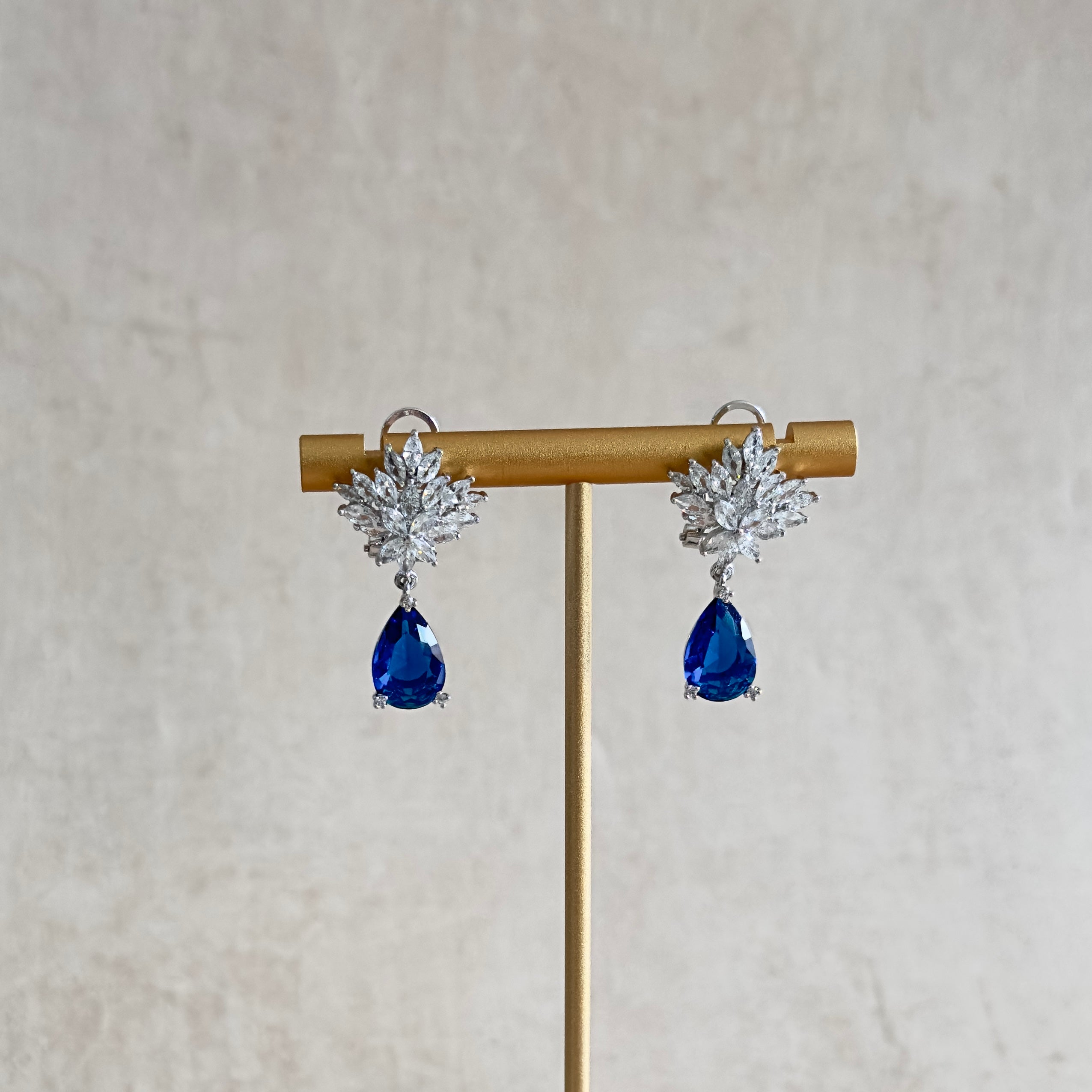 Diana Blue Crystal Earrings - Ahseya & Co