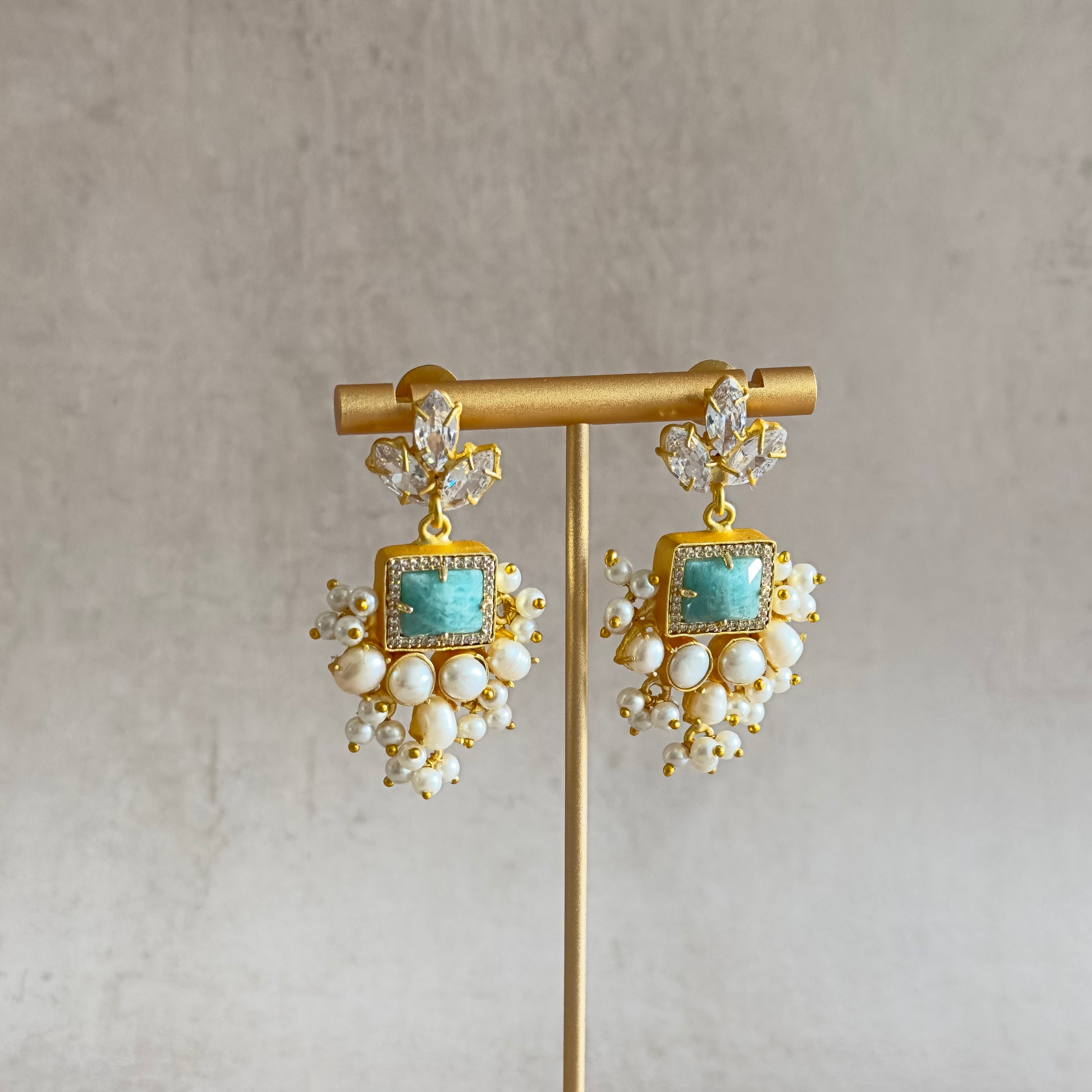 Abigail Jade Pearl Drop Earrings - Ahseya & Co