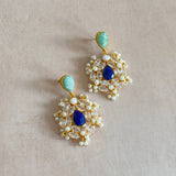 Imaanah Navy Crystal Drop Earrings - Ahseya & Co
