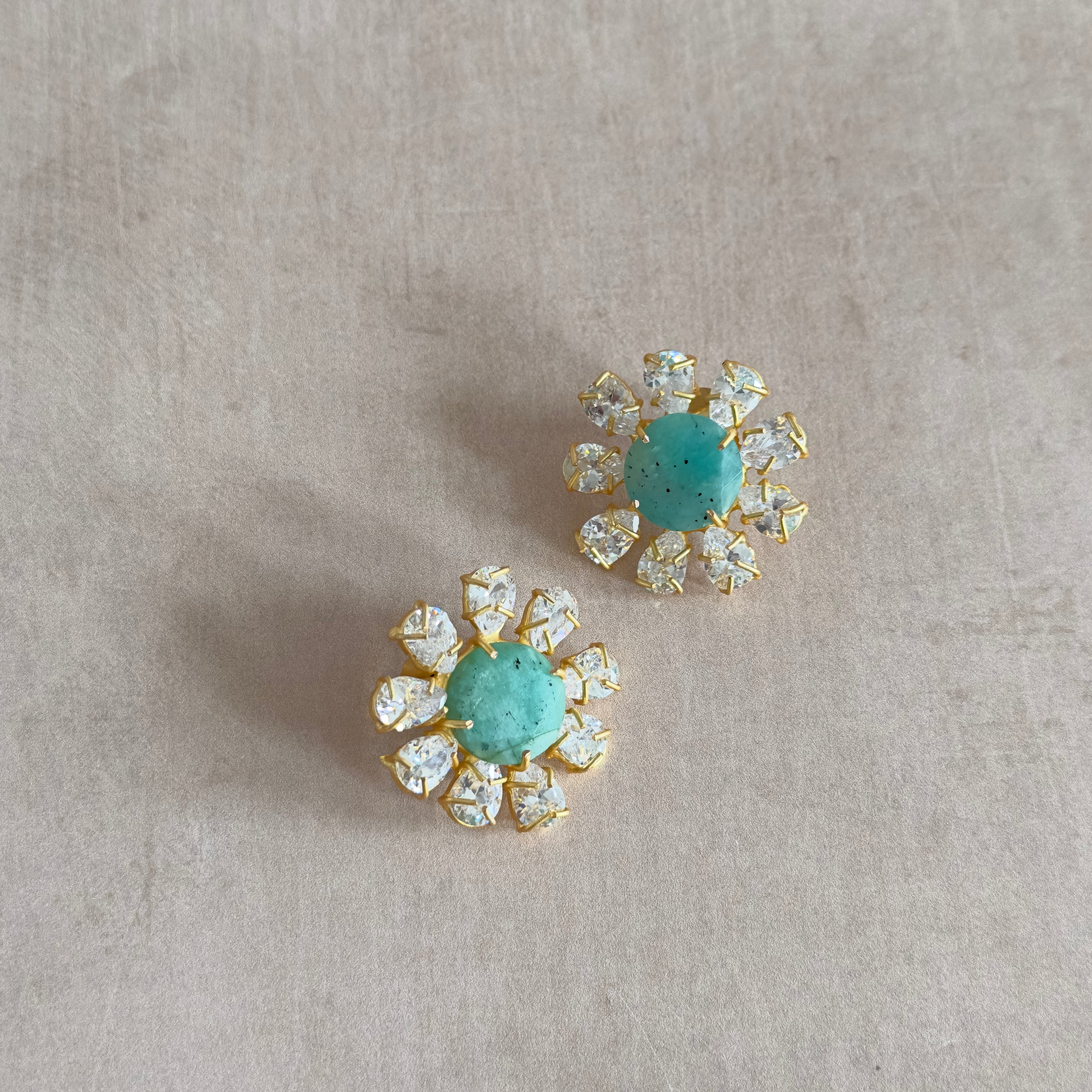 Floral Green Crystal Syuds - Ahseya & Co
