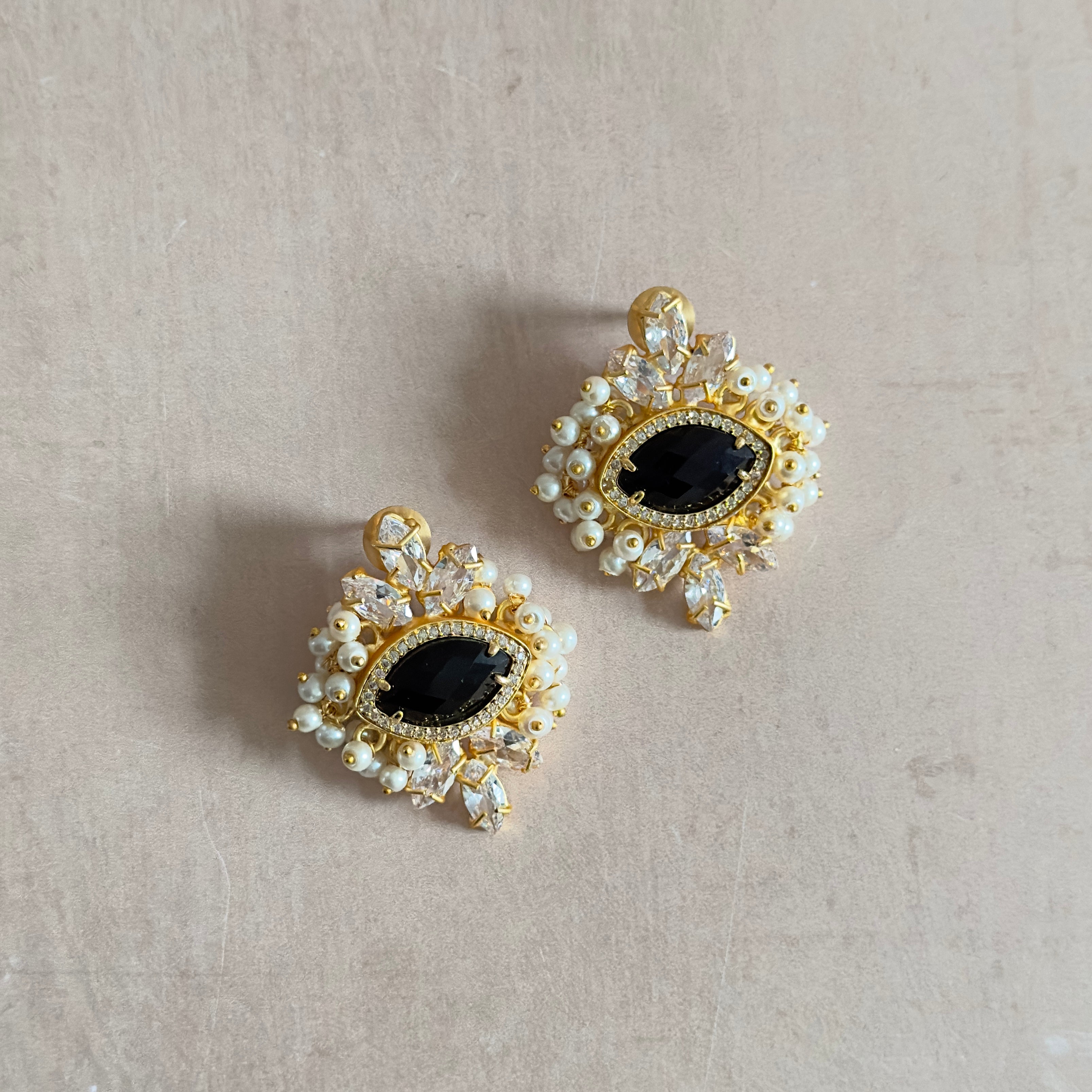 Grace Black Crystal Earrings - Ahseya & Co