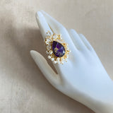 Blake Purple Crystal Ring - Ahseya & Co