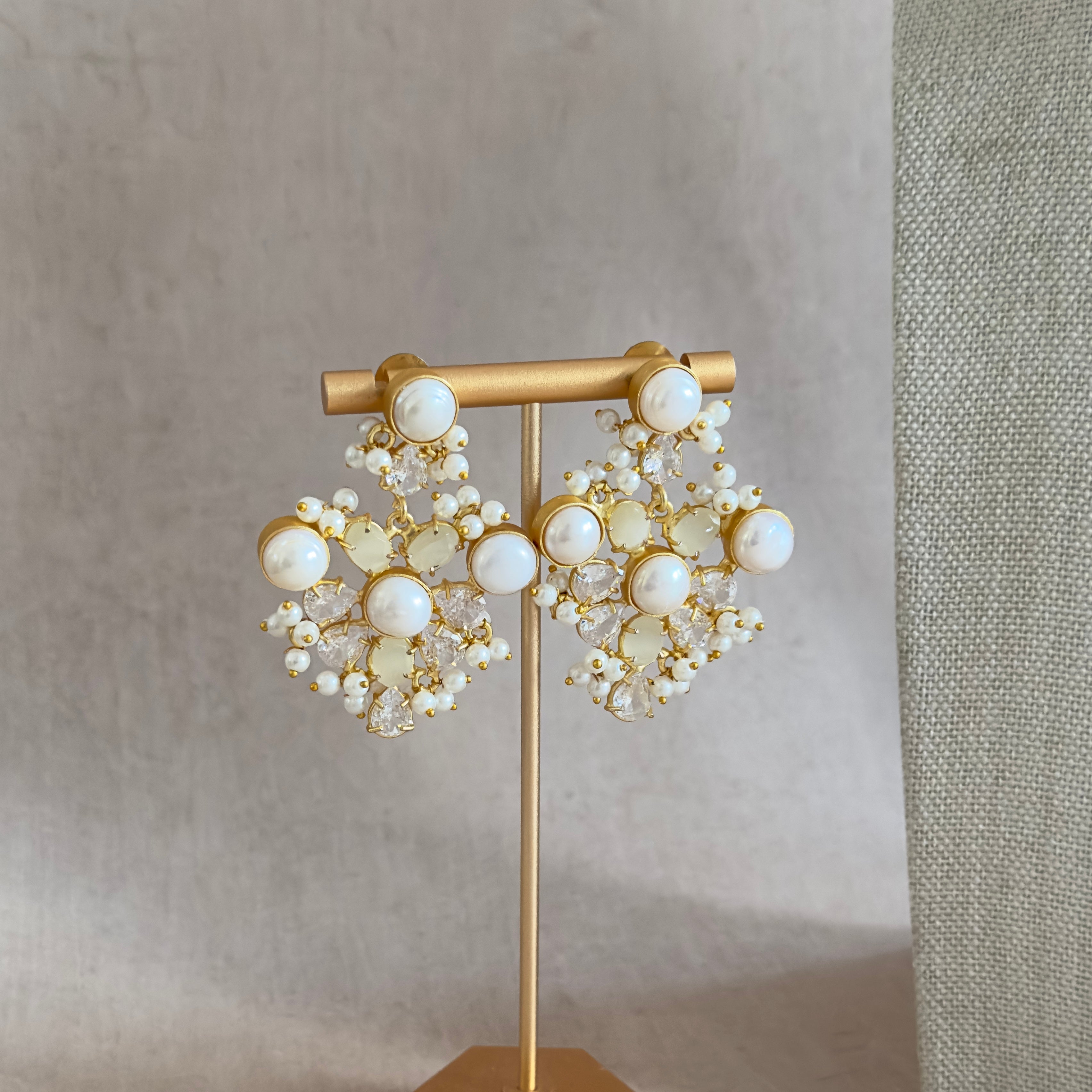 Kiara Grey Pearl Necklace Set - Ahseya & Co