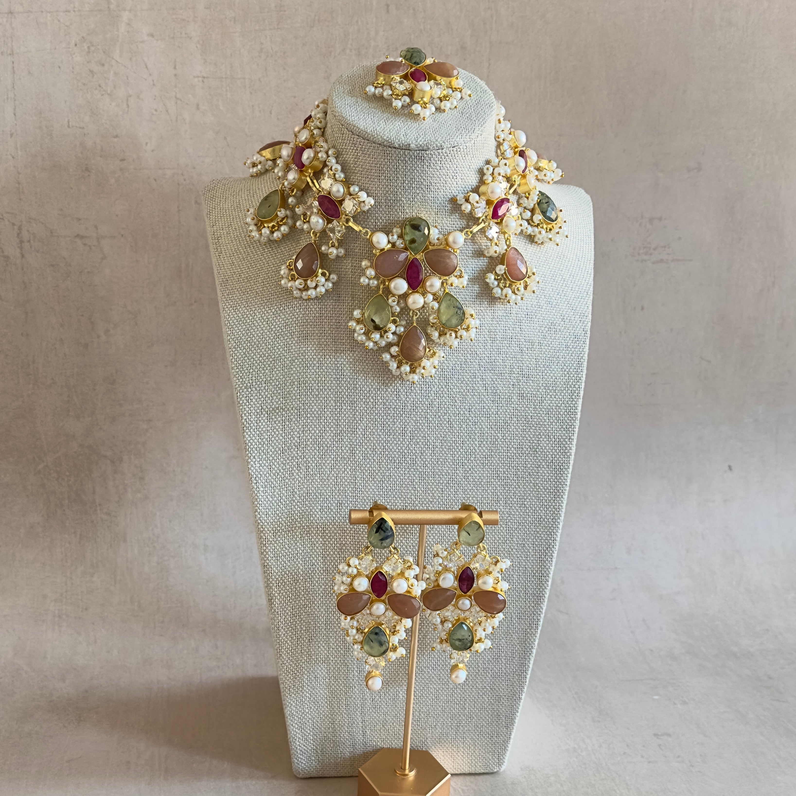 Avaya Peach Necklace Set - Ahseya & Co