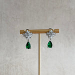 Diana Green Crystal Drop Earings - Ahseya & Co