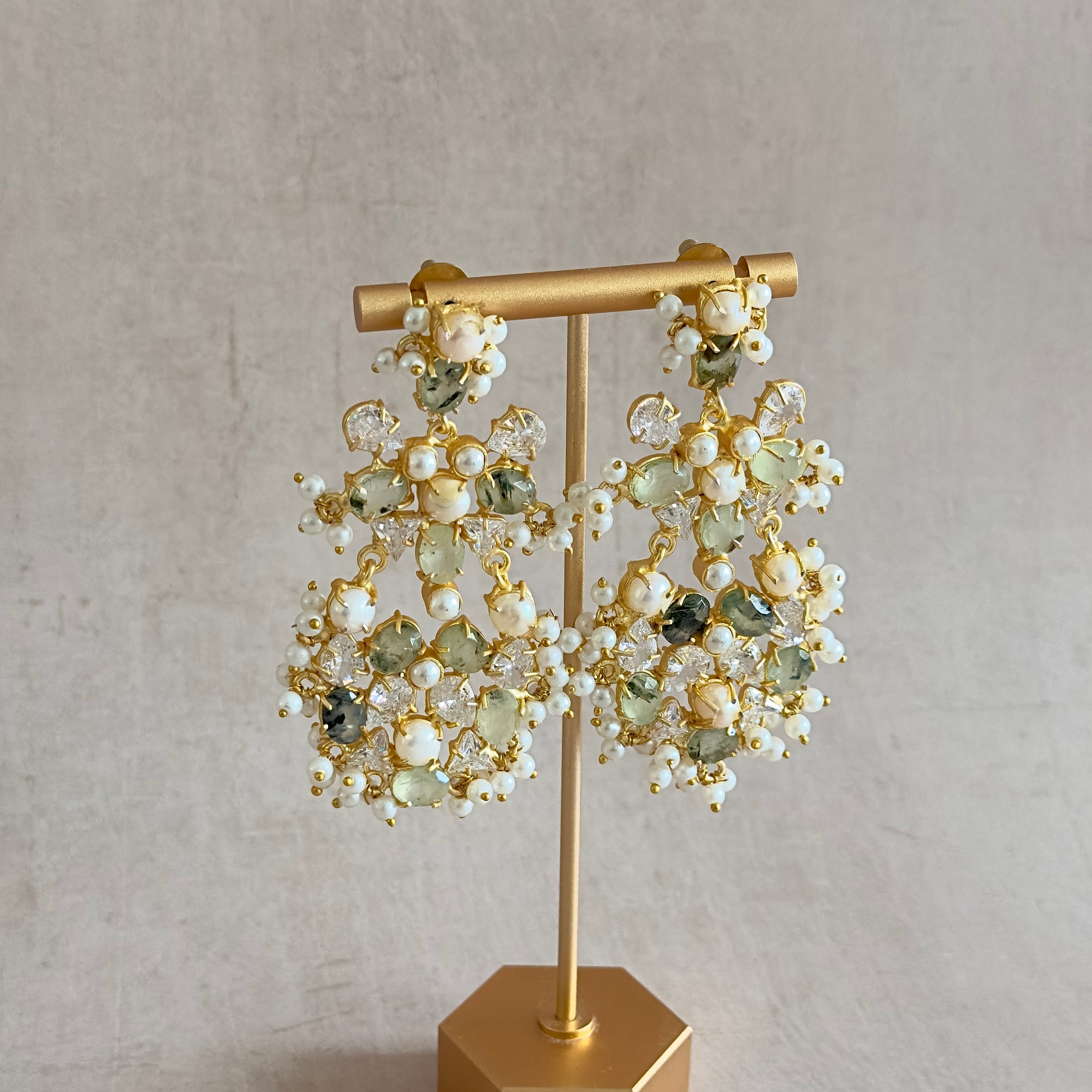 Inaaya  Olive Drop Earrings - Ahseya & Co