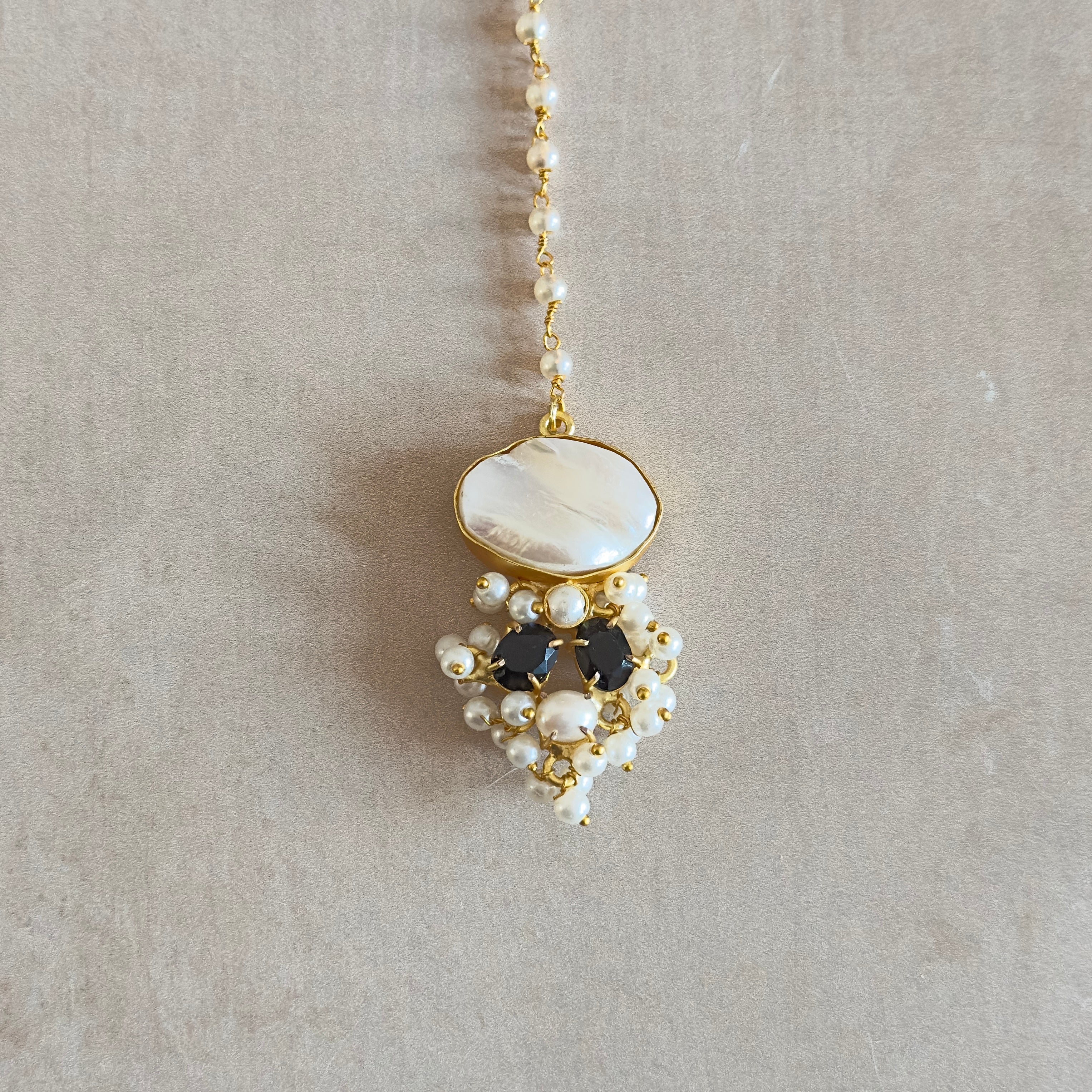 Irum Black Pearl Choker Set - Ahseya & Co