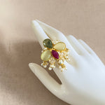 Avaya Olive Crystal Ring - Ahseya & Co