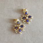 Eve Navy Pearl Drop earrings - Ahseya & Co