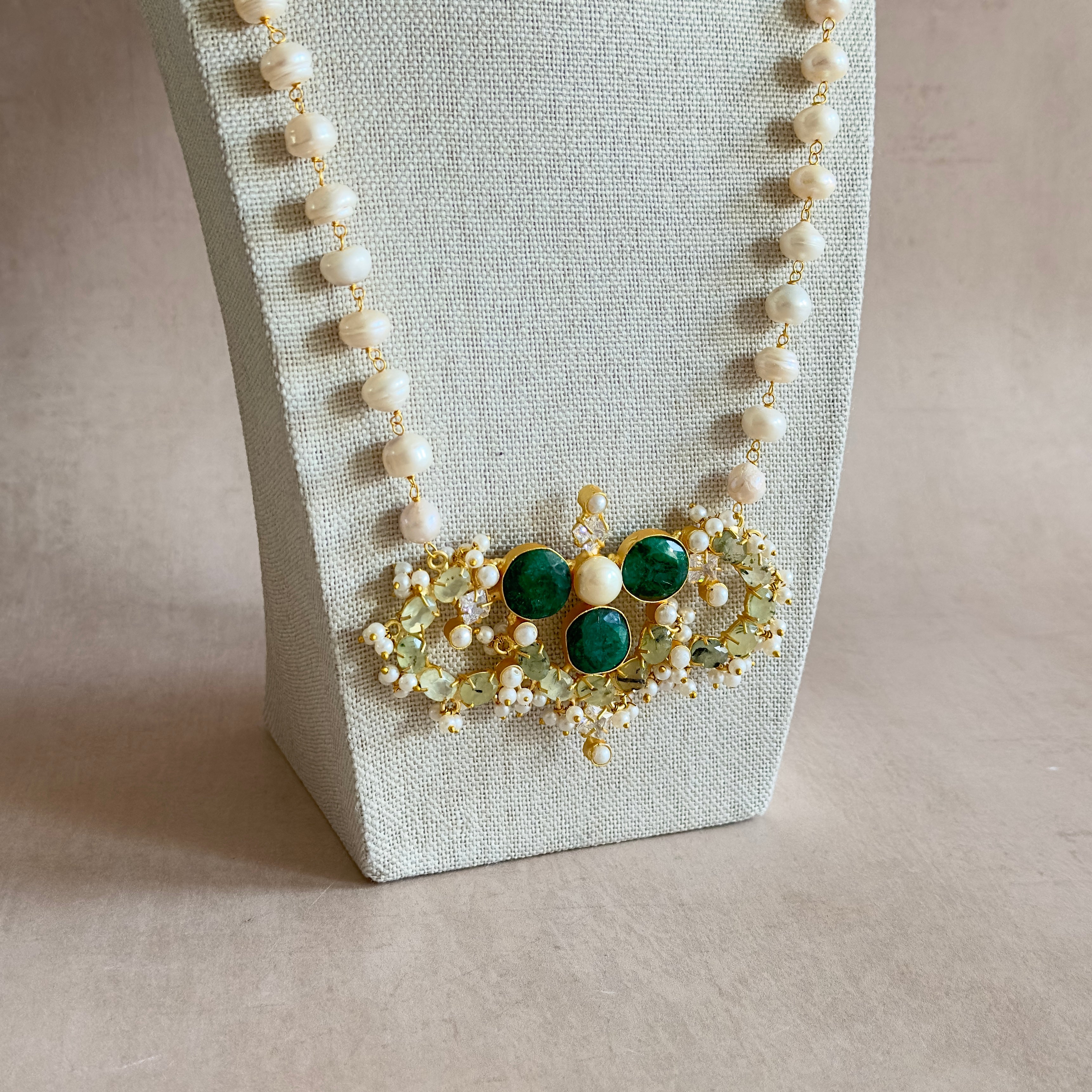 Hayaat Green Pearl Mala Set - Ahseya & Co