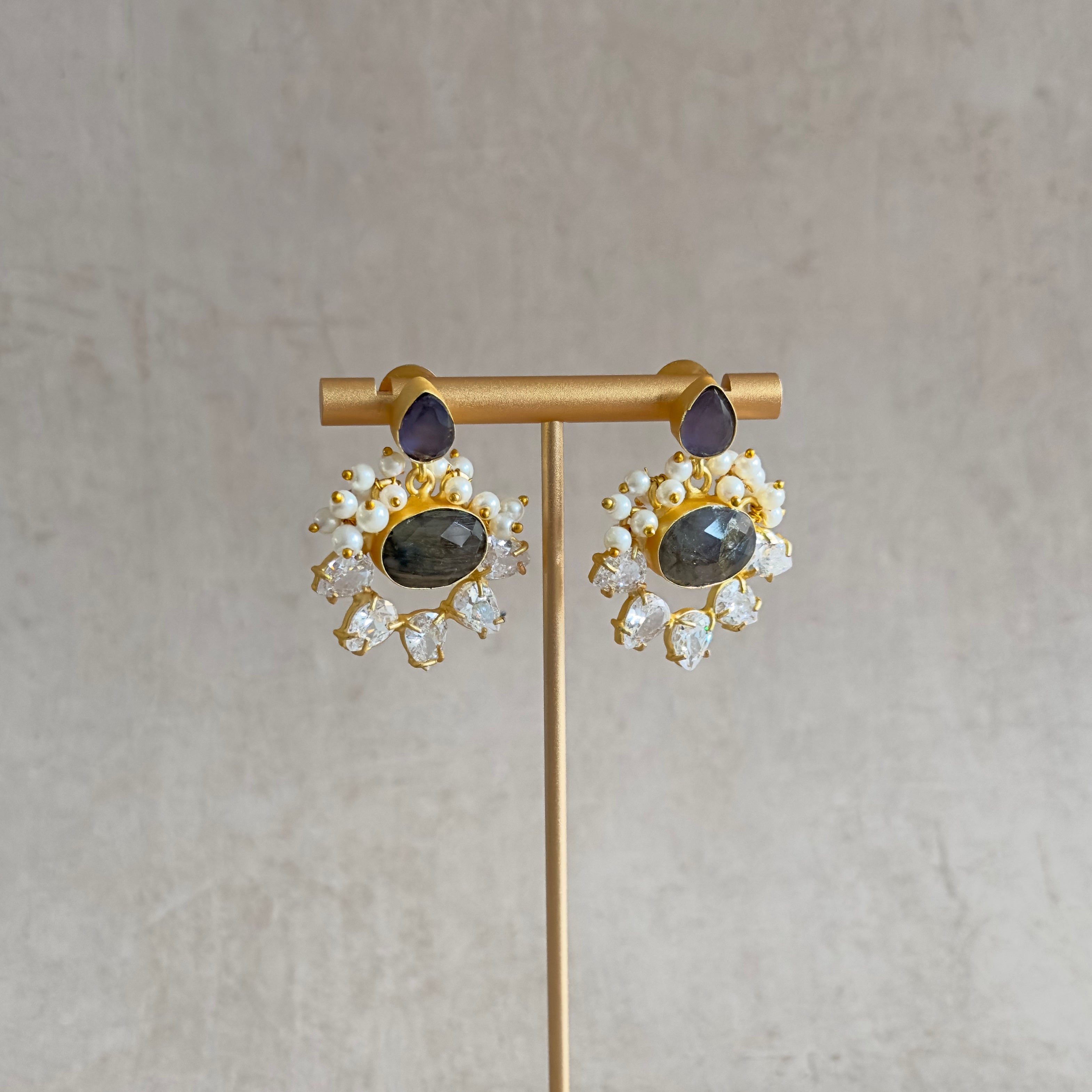 Cleo Crystal Drop Earrings - Ahseya & Co