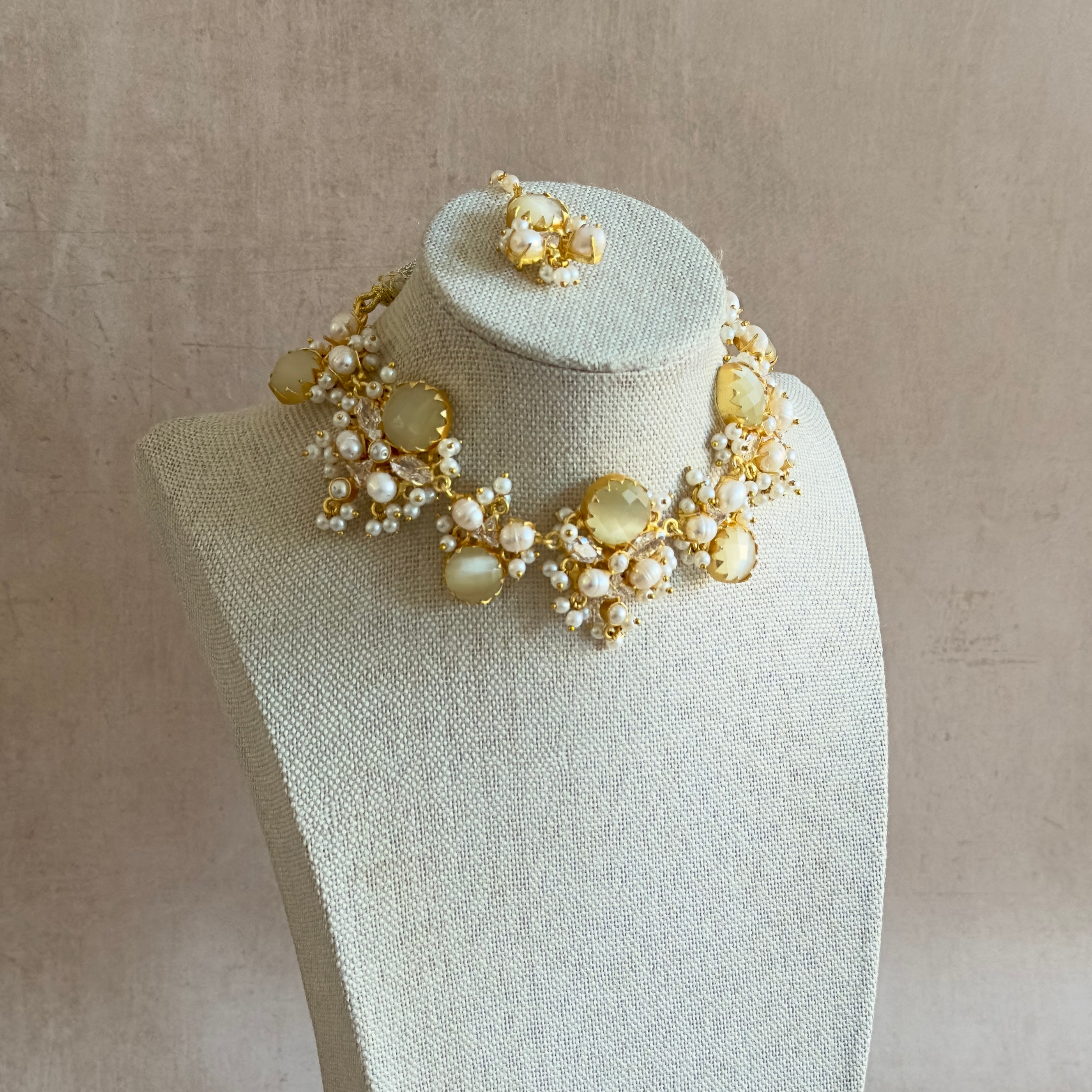 Nadine Grey Pearl Necklace Set - Ahseya & Co