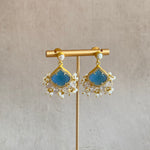 Blue Pearl Drop Earrings - Ahseya & Co