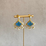 Blue Pearl Drop Earrings - Ahseya & Co