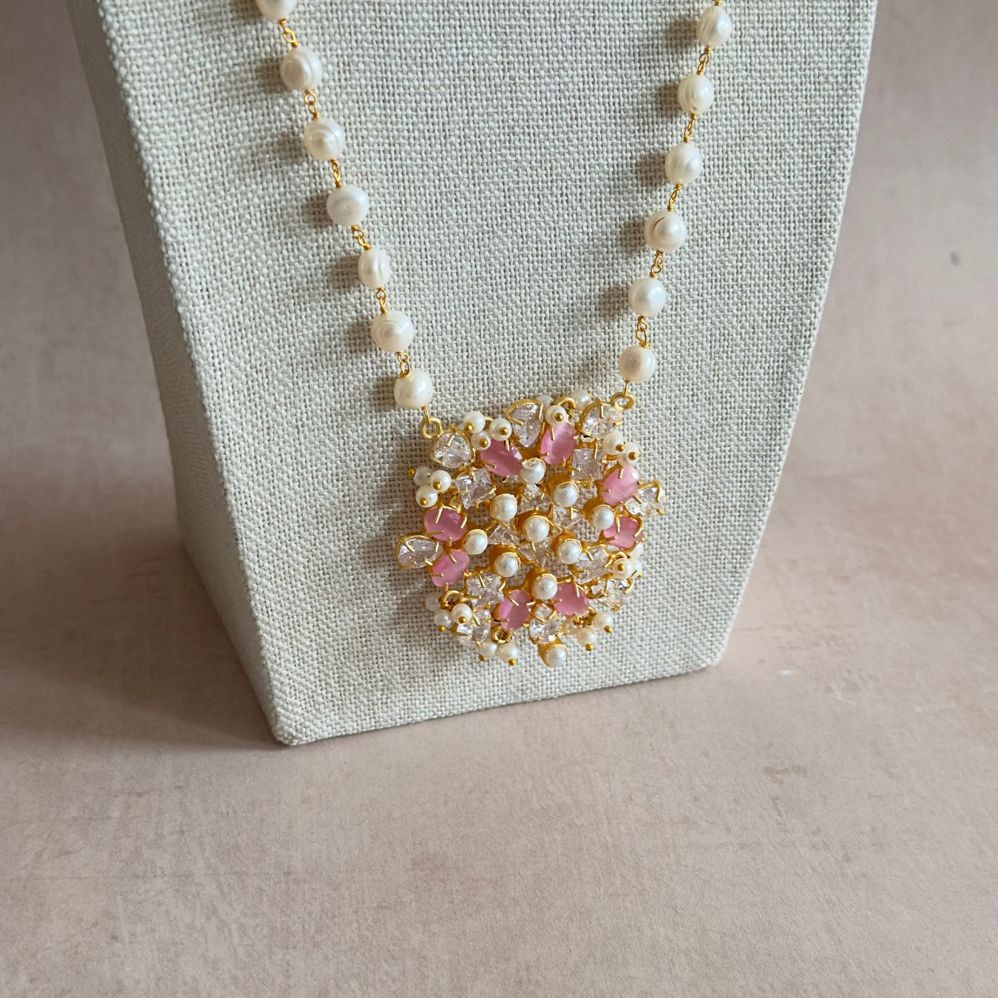 Neve Pink Pearl Mala Set - Ahseya & Co