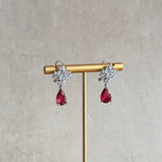 Diana Red Crystal Drop Earrings - Ahseya & Co