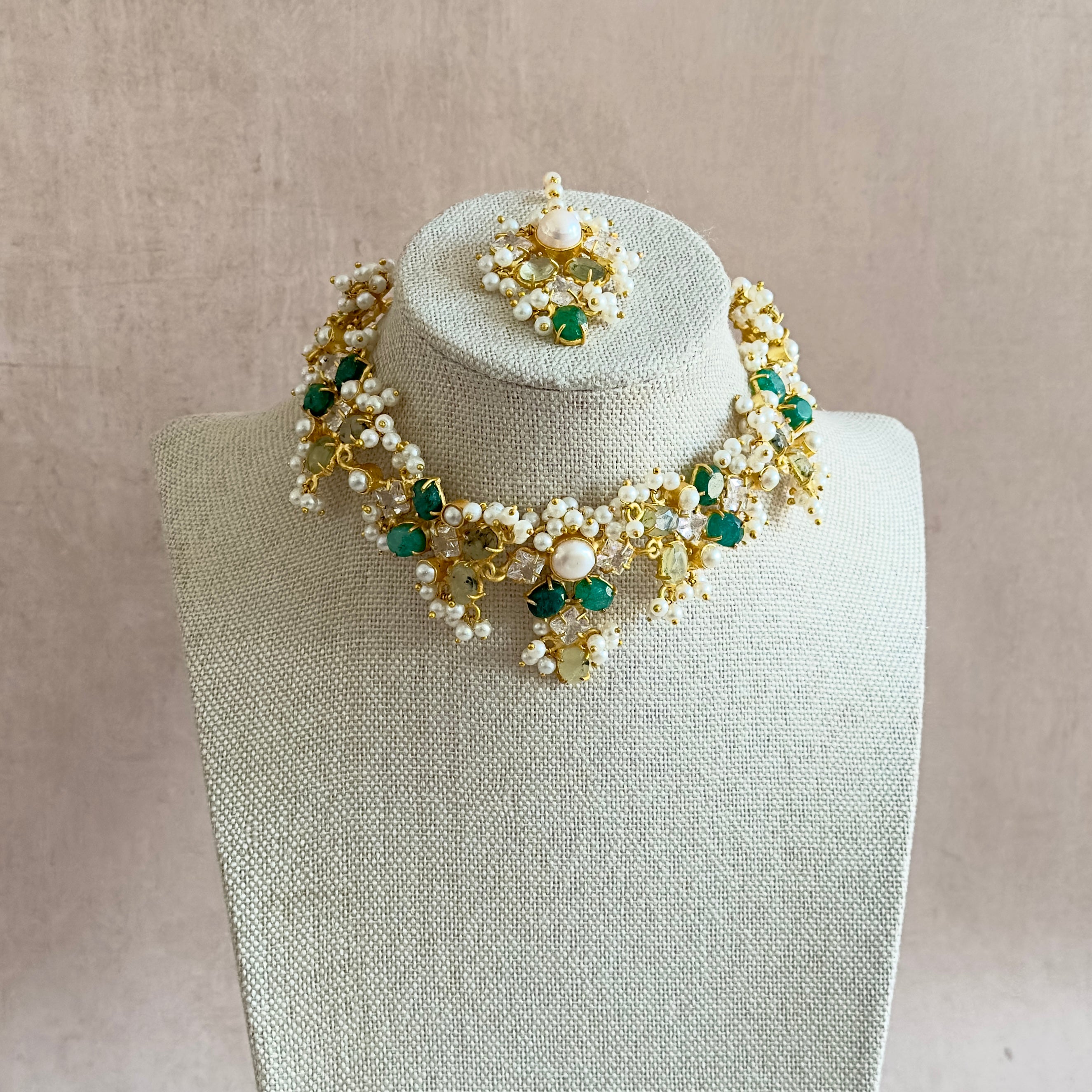 Shyla Green Choker Set - Ahseya & Co