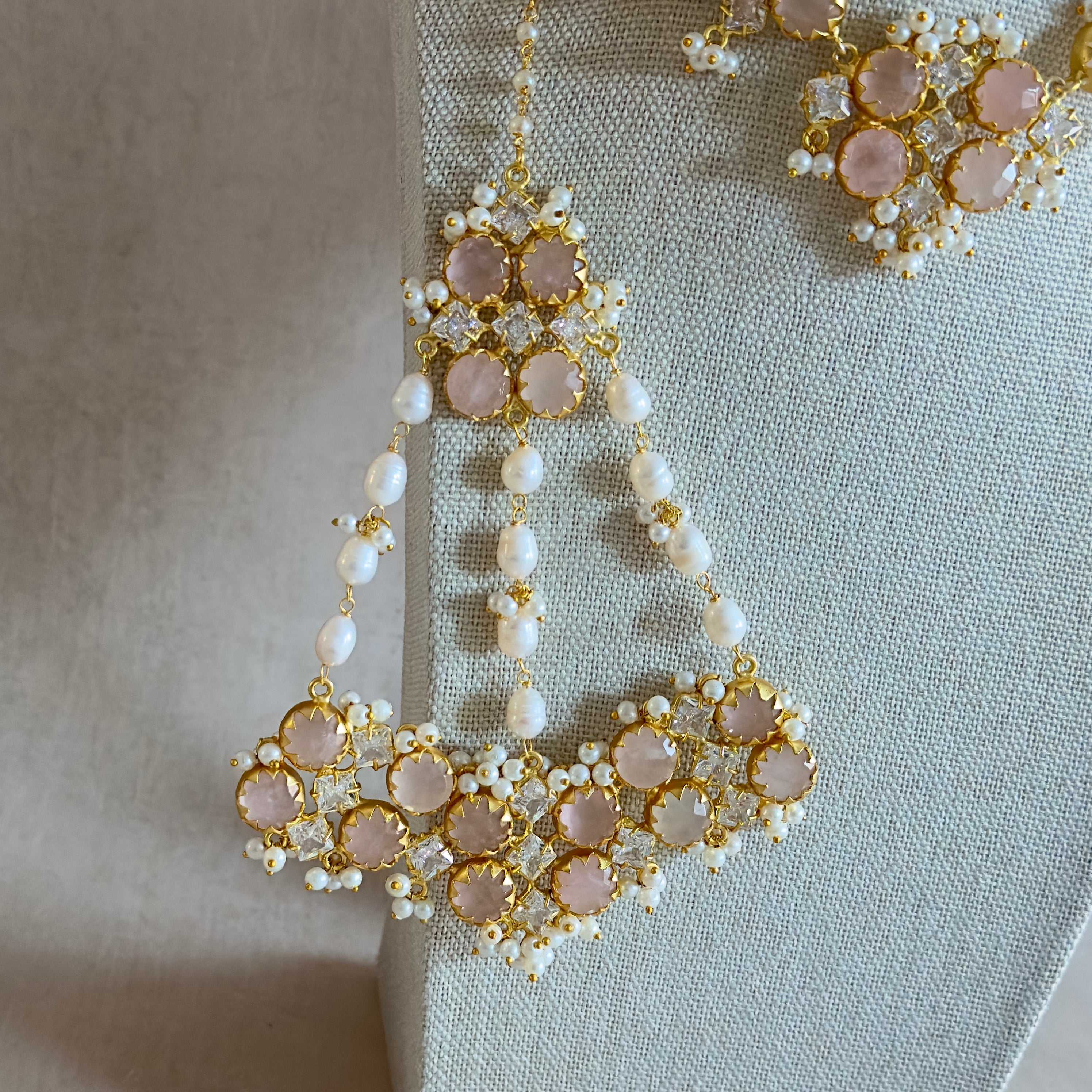 Amara Pink Choker Set - Ahseya & Co