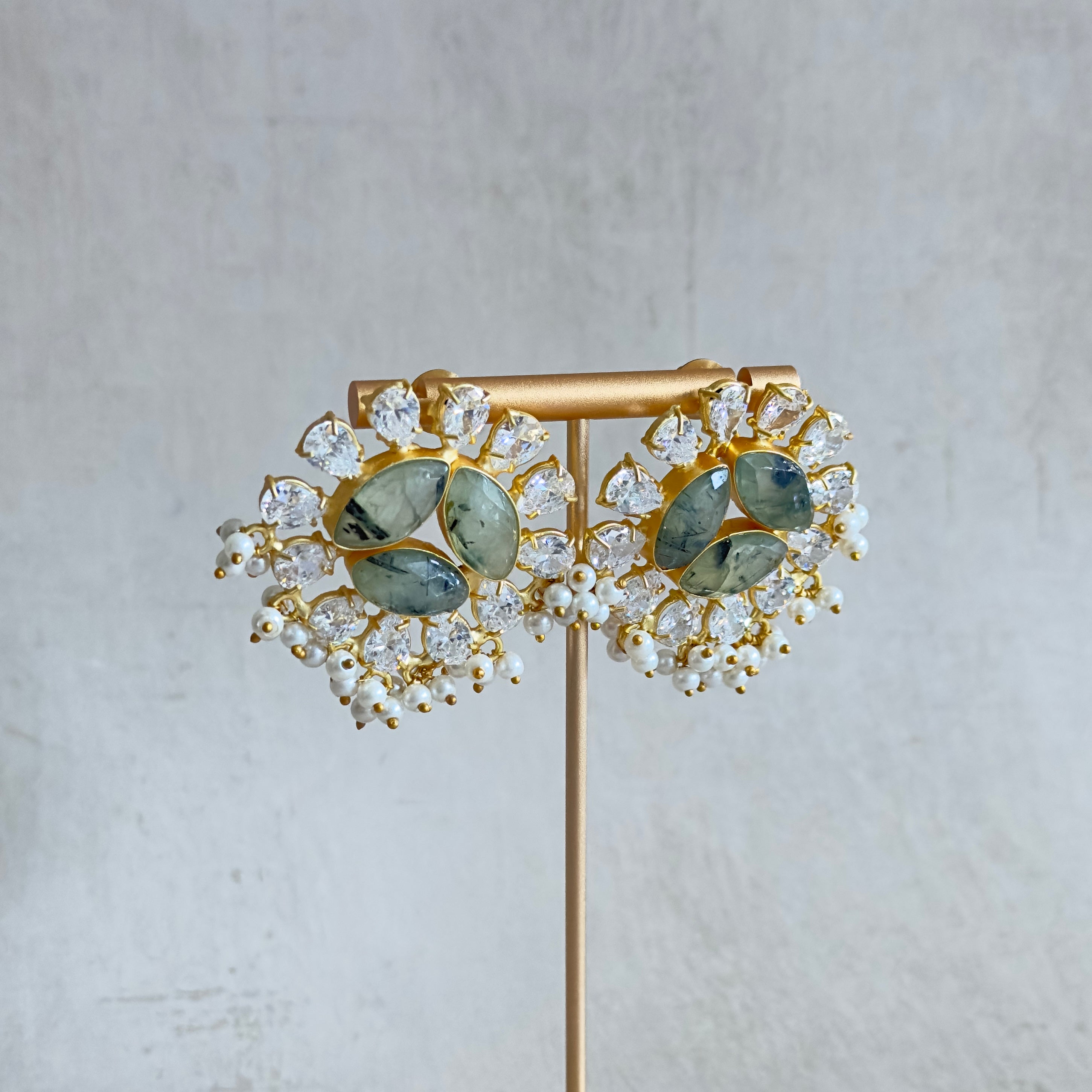 Elysia Olive Stud Earrings - Ahseya & Co